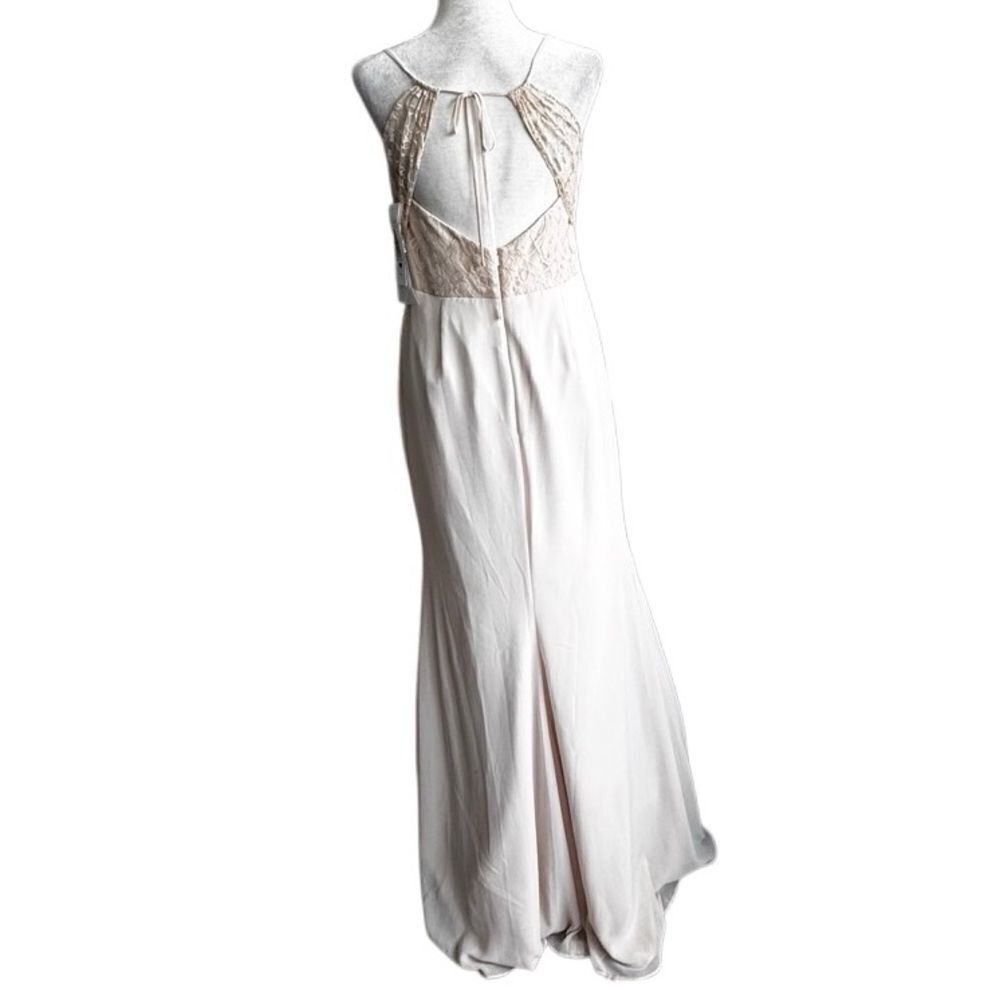 Hayley Paige Cream Formal Dress Chiffon Lace SZ 10 NWT - Picture 2 of 15